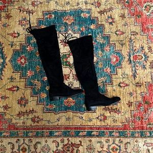 Black Faux Suede Over the Knee Boots Size 39